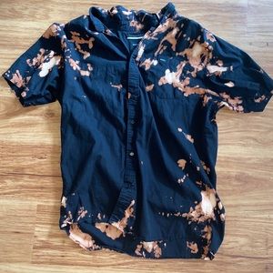 Black RVCA bleached button down shirt